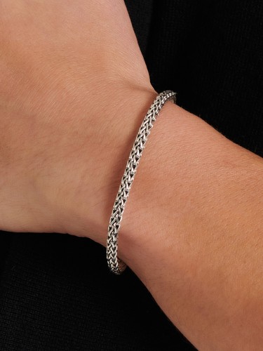DEVATA Bali Sterling Silver Dragon Bone Chain Bracelet 4mm Round DBK5740 - Picture 2 of 11