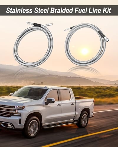Stainless Steel Braided Fuel Line Kit Fit for Chevy Silverado GMC Sierra 1500 - Picture 4 of 7