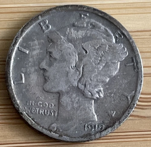 US 1919-D  Mercury Dime VF