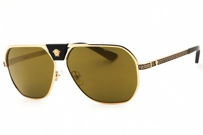 Versace VE2294 10025A Aviator Gold/Brown Mirror 61 mm Men's Sunglasses Frame