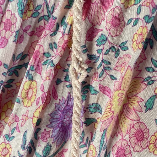 Maxi abito donna Lance Cade grande rosa floreale lungo nappa boho prateria cottage - Foto 7 di 11
