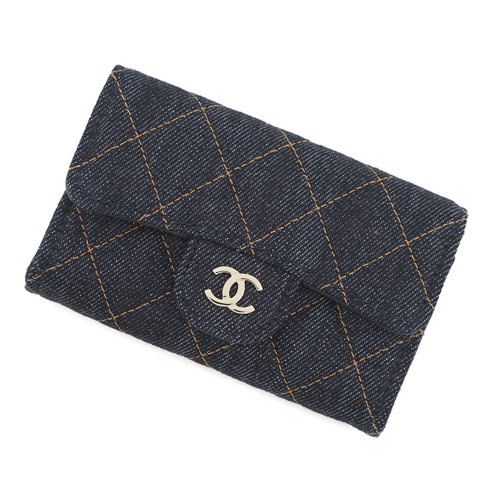Chanel — CHANEL Classic Flap Card Case Denim Dark Blue/Orange AP0214
