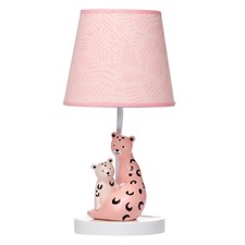 Lambs  Ivy Enchanted Safari Pink Leopard Lamp with Shade  Bulb
