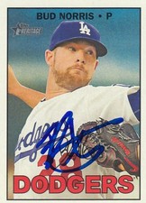 Bud Norris Los Angeles Dodgers 2016 Topps Heritage Signed IP Autograph Card