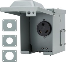 30 Amp RV Outlet Box, 125 Volt NEMA TT-30R RV/EV Receptacle Box, Enclosed
