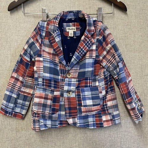 Hatley Patchwork Plaid Kids Size 4 Blazer - Picture 3 of 9