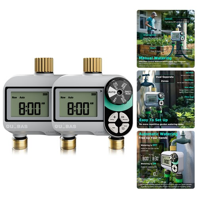 #ad 2 PACK 2 Zone Sprinkler Timer OutdoorProgrammable Water Timer for Garden Hose $24.99