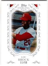 2009 TOPPS STERLING FRAMED WHITE 50 LOU BROCK S.L CARDINALS **SET BREAK!** 11/50