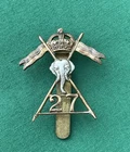 WW2 The 27th Lancers "FIRMIN" ~ 100% Genuine British Military Army Cap Badge.