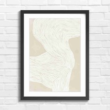 Minimalist Line Art Curves Composition Original Framed Wall Art Print Large