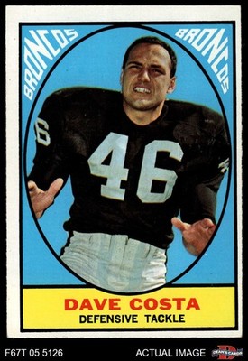 1967 Topps #33 Dave Costa Broncos Utah 3 - VG