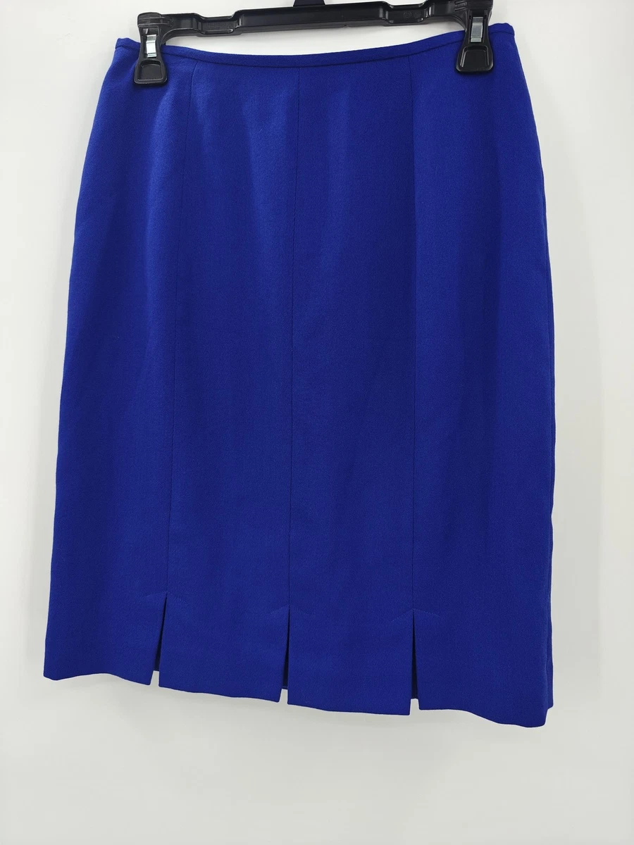 Jupe Crayon Doublée Dana Buchman Rayée Marron, Laine Mélangée - Femme Taille 16