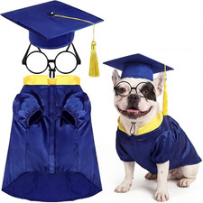 3 Pcs Dog Graduation Costume Set Include Pet Graduation Gown Adjustable Puppy Gr