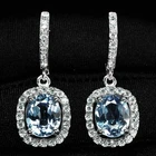 Gleaming Color Change Alexandrite 5.45Ct 925 Sterling Silver White Gold Earrings