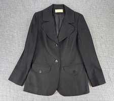 VINTAGE Pendleton Virgin Wool Blazer Womens 14 Black Sport Coat Jacket USA Made