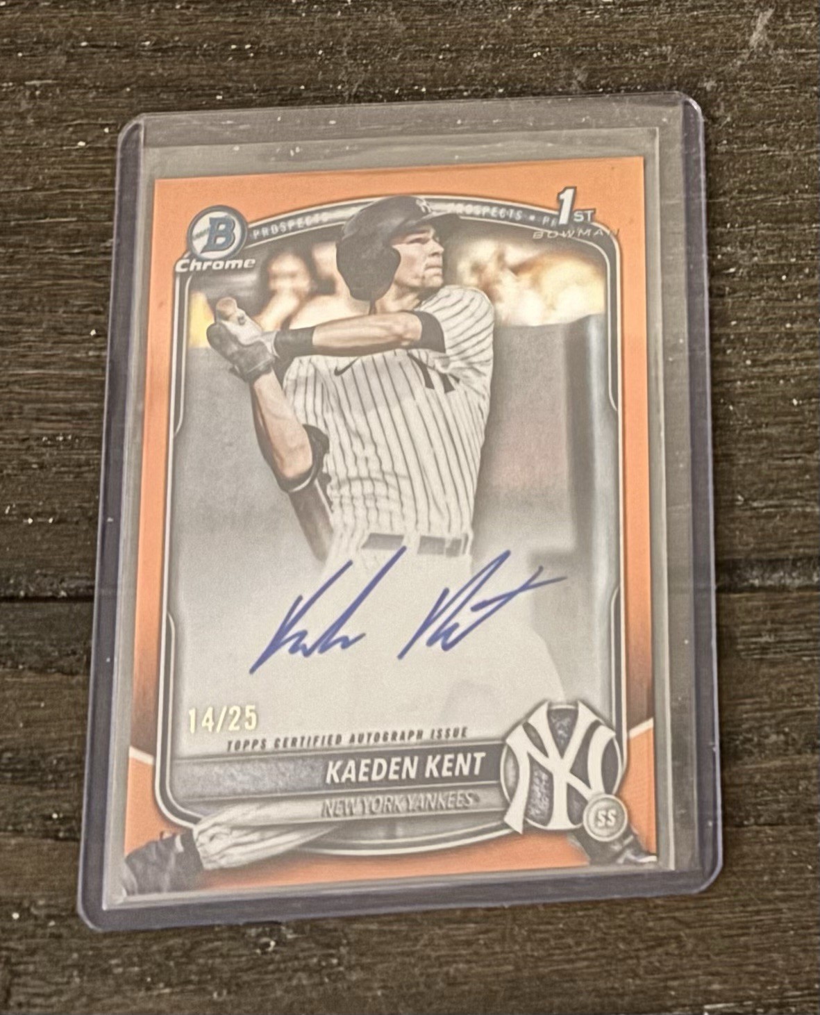 Kaeden Kent 2025 Bowman Chrome Draft True Orange Refractor /25 Auto Prospect RC