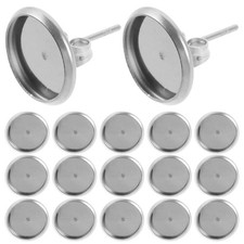 20 Pcs Earring Bezel Setting Blank Studs Base Trays for Jewelry Making