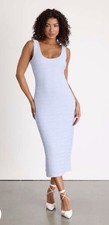 Lulus Light Blue Textured Column Midi Dress Size M