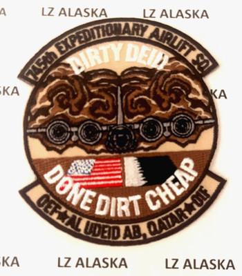 US AIR FORCE 745th EXPEDITIONARY AIRLIFT SQUADRON DESERT PATCH (AFF) OEF / OIF