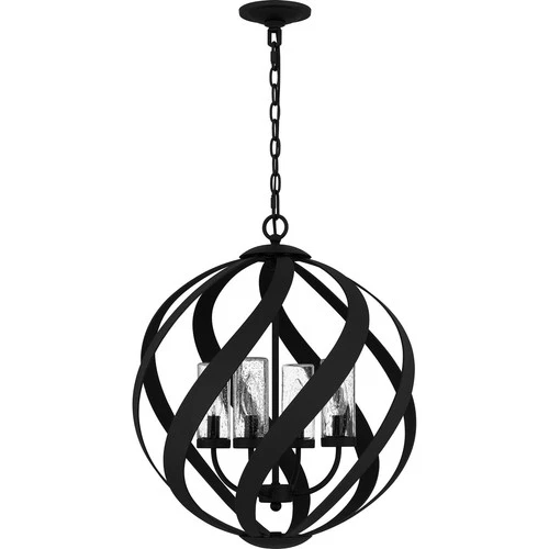 Earth Black Four Light Outdoor Pendant from the Blacksmith Collection - Picture 2 of 6