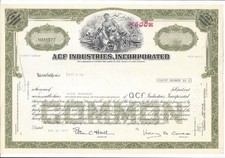 Historische Aktie ACF Industries Inc. 500 Shares USA 1977 ORIGINAL