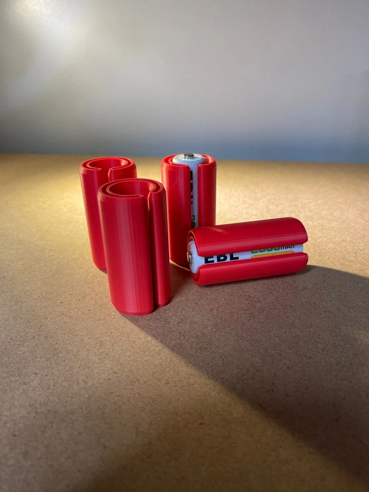 AA to C Battery Converter Adapter Case Cover UK x 4 in Pack - Image 3 of 4