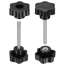 2 sets star knobs M8 x 100mm male + female for 48mm thread, black