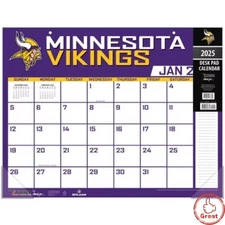 NFL Minnesota Vikings 2025 22"x17" Desk Calendar