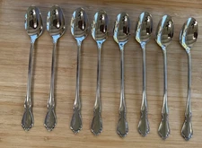 Oneida CHATEAU Set 8 Ice Tea Spoons 7.5 " Oneidacraft Deluxe Stainless Flatware