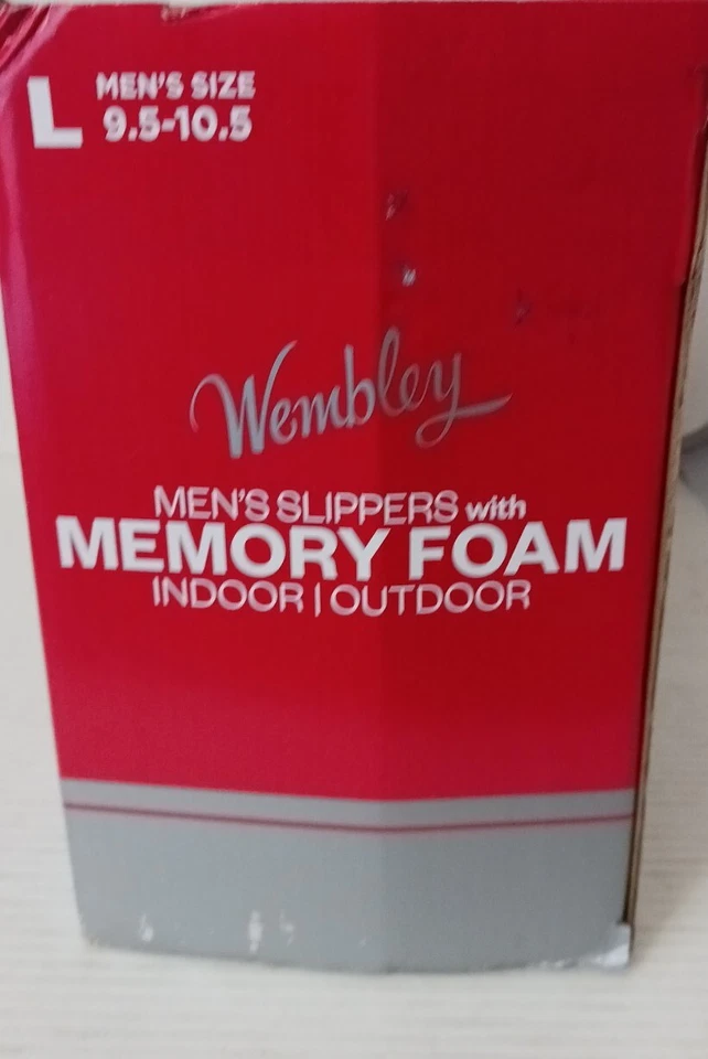 Zapatillas de hombre Wembley espuma viscoelástica marrón talla L 9,5-10,5 mocasines zapatillas zapatos Foto 3 de 3