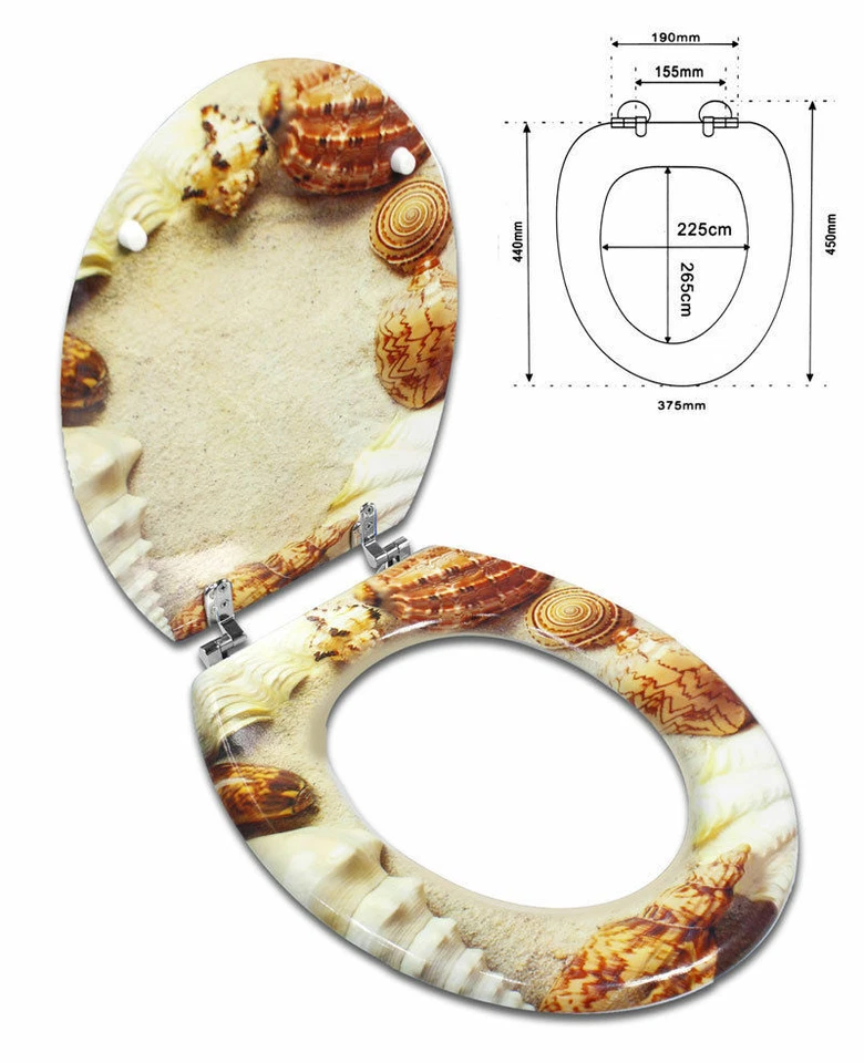 COPRIWATER UNIVERSALE CON STAMPA LEGNO MDF RESISTENTE CERNIERE ACCIAIO WC BAGNO - Immagine 3 di 4