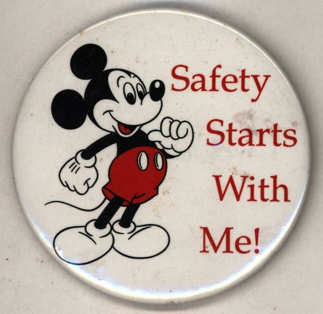 1980s Disney Safety Starts With Me! MICKEY 3" Pinback Button eBay