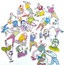 Exercising Sports Uncles Funny Stickers Scrapbooking Planners Journals