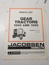 JACOBSEN ILLUSTRATED PART MANUAL LIST 1000 1200 GEAR TRACTOR GT10G GT12G 99039