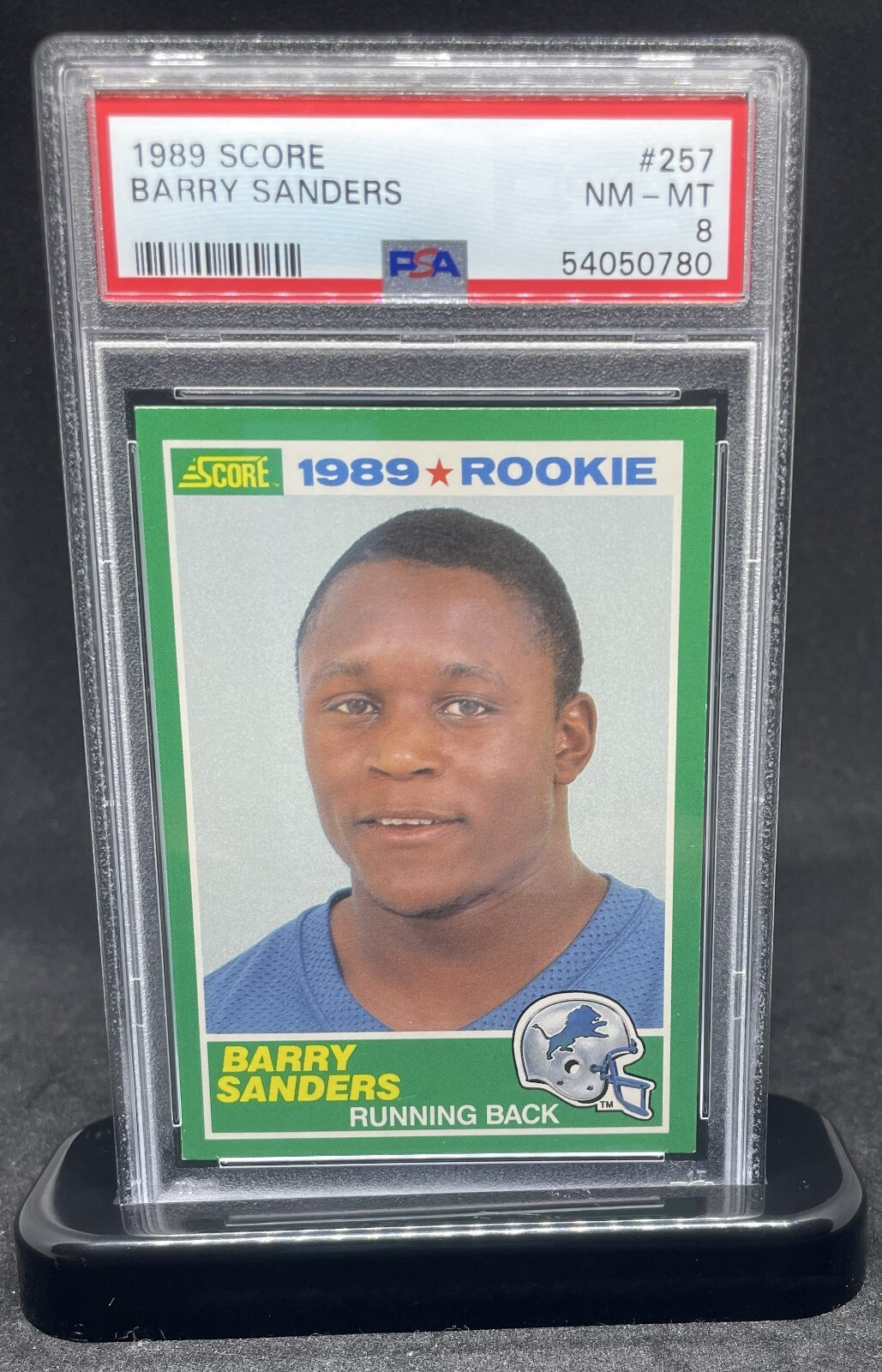 1989 Score Football 257 Barry Sanders Detroit Lions RC Rookie HOF PSA