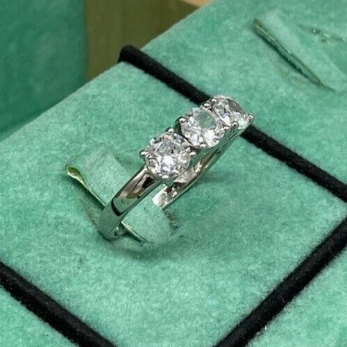 Anello Donna Trilogy Argento925 italiano misura 13 Brillante luminoso+Box Regalo - Immagine 2 di 4