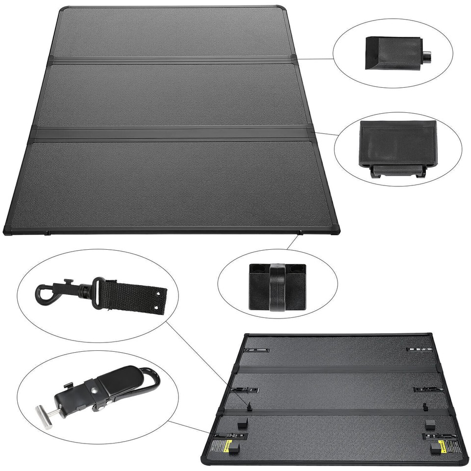 5.5FT Hard TriFold Tonneau Cover For 20152024 Ford F150 F150 Pickup