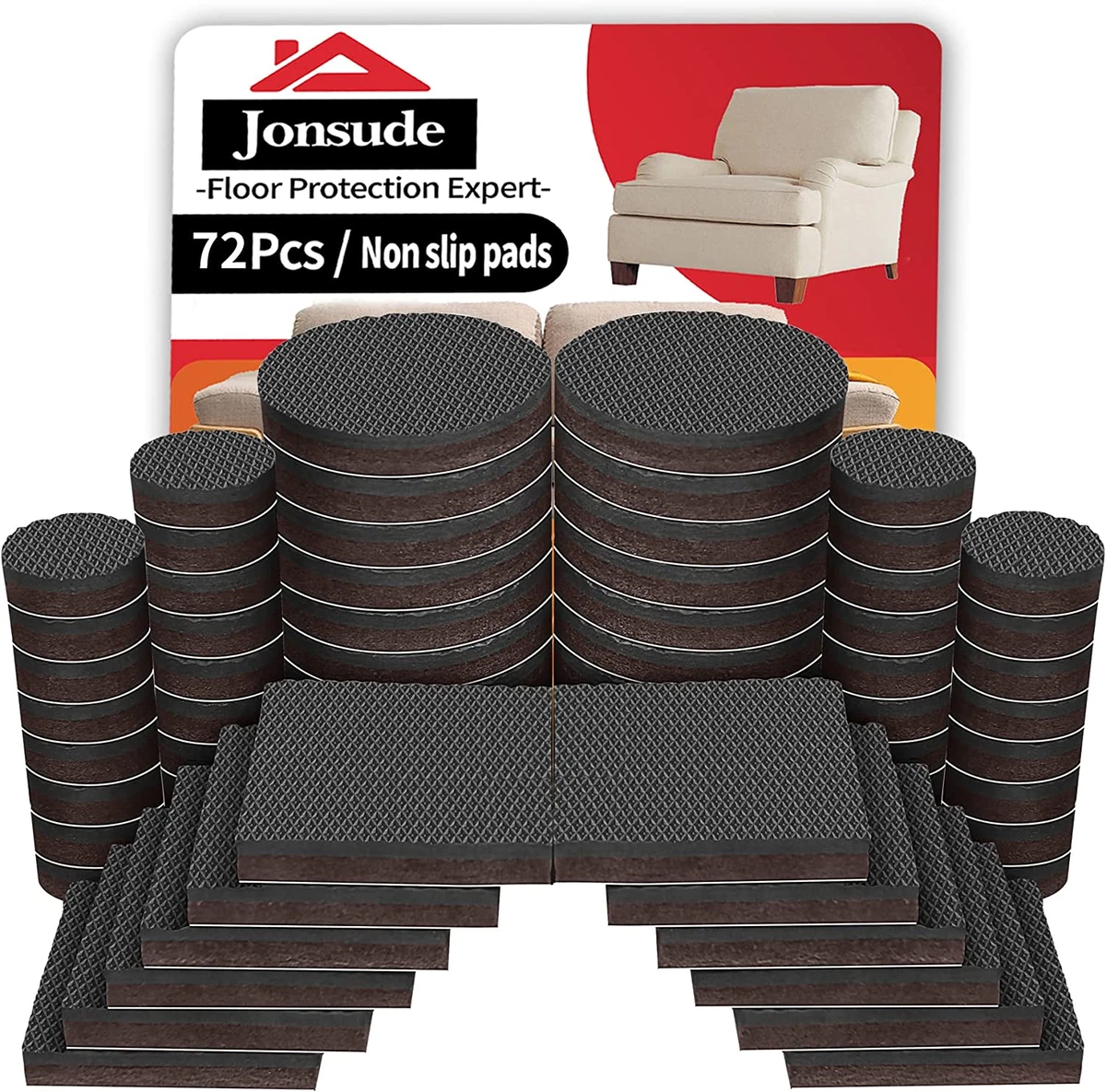 Non Slip Furniture Pads -24 pcs 2'' Furniture Grippers Hardwood