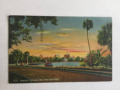 BEAUTIFUL ORLANDO FL FROM LAKE EOLA POSTCARD- 1947