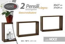 Set 2 Cubo da Parete Scaffale Mensole MODULI PENSILE Moderna BACHECA NOCE 40/37