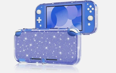 Nintendo Switch Lite Glitter Silicone Case Transparent Protective Bumper Cover