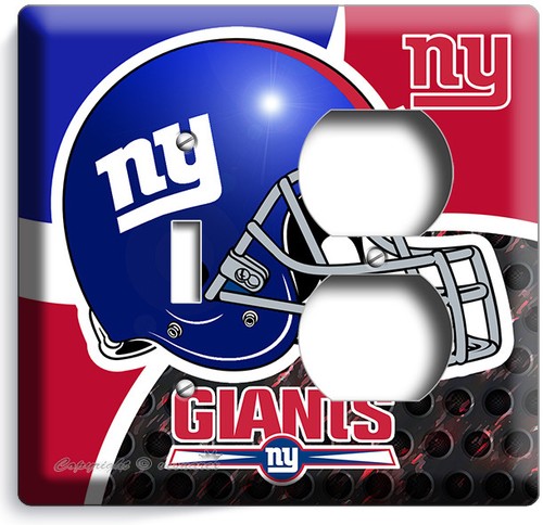NEW YORK GIANTS NY FOOTBALL TEAM LIGHT SWITCH OUTLET WALL PLATES MAN CAVE DECOR - Picture 26 of 34