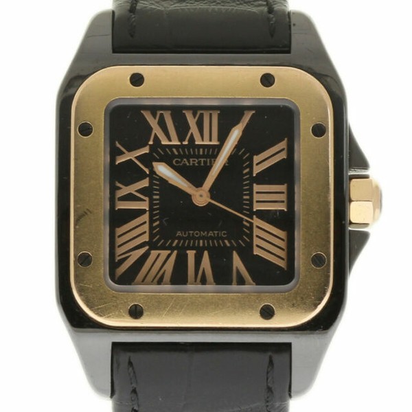 Cartier Santos Black Unisex Adult Watch 