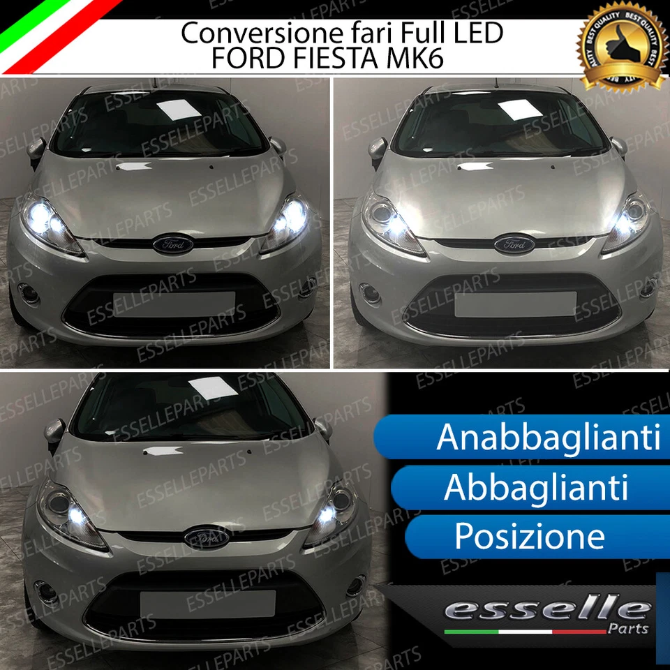 ELM CONVERSIONE FARI FULL LED FORD FIESTA MK6 PRE-RESTYLING LENTICOLARE 6000K CANBUS
