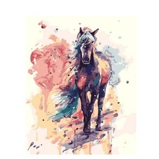 Paint By Numbers Adults kids Color Horse Animals DIY Painting Kit 40x50CM Canvas