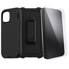 Black For iPhone 13 13 Pro Max Defender Case w/Screen  Belt Clip Fits Otterbox