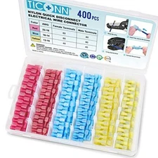 TICONN 400 Pcs Nylon Spade Quick Disconnect  Assorted Number of Itemss 