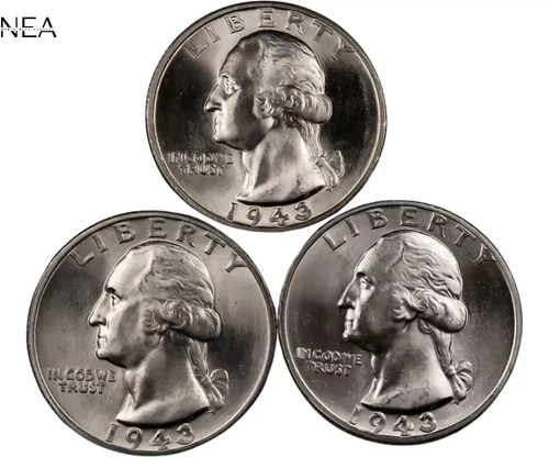 1943+1943-D+1943-S Washington Quarter Lot ~ Gem BU ~ 90% Silver ~~ 3 Coin Set