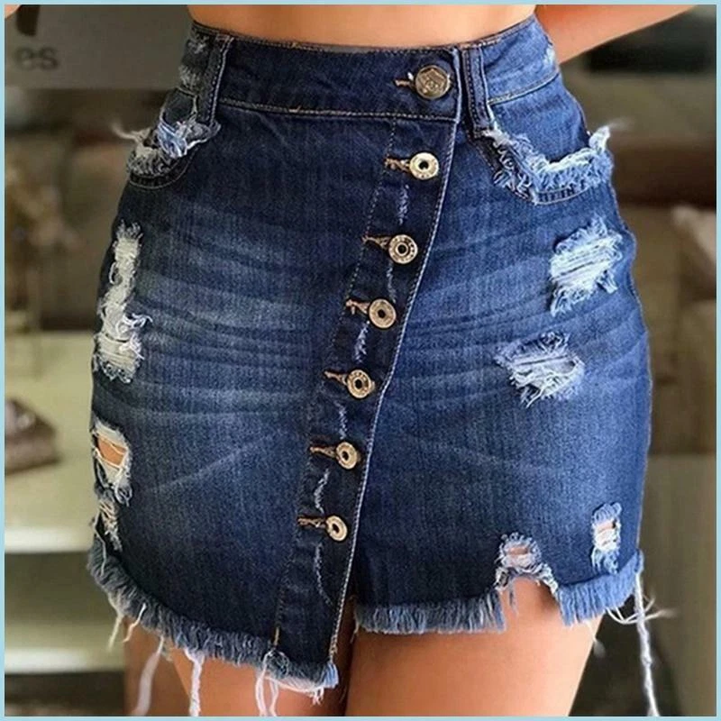 Sayas Faldas Corta De Mujer De Moda Elegantes Femeninas Vaquera Mezclilla NuevA