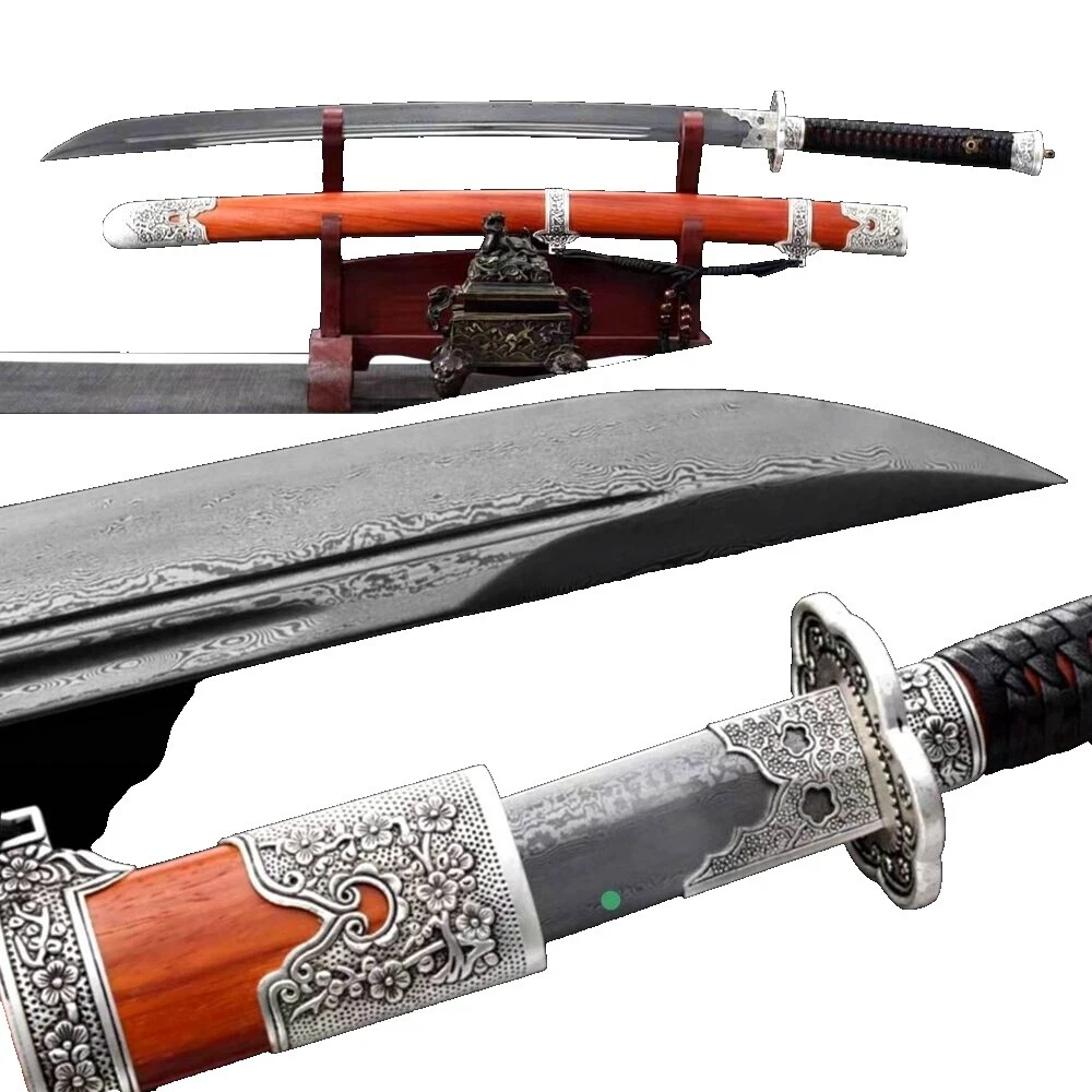 Single Double-Handed Cord Wrapped Handle Collectible Chinese Swords & Sabers